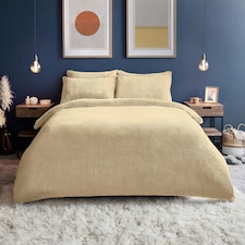Silentnight Teddy Fleece Duvet Cover and Pillowcase Set, Natural Beige, Double
