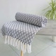 image 4 of Eden Cotton Geometric Throw Silver | Silver (150x120 cm)