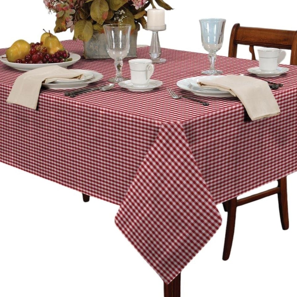image 1 of Gingham Tablecloth - Red - 137x183cm