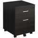 image 1 of Vinsetto 2-Drawer Locking Office Filing Cabinet 5 Wheels Rolling Storage Brown