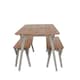image 5 of Premium Corona 120cm Rectangular Dining Set with Table and 2 Benches - Grey or White Waxed Pine | Grey | Grey | One Size | 1