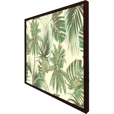 Tropical leaves on yellow (Picture Frame) Brown | XL