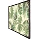 image 1 of Tropical leaves on yellow (Picture Frame) Brown | XL