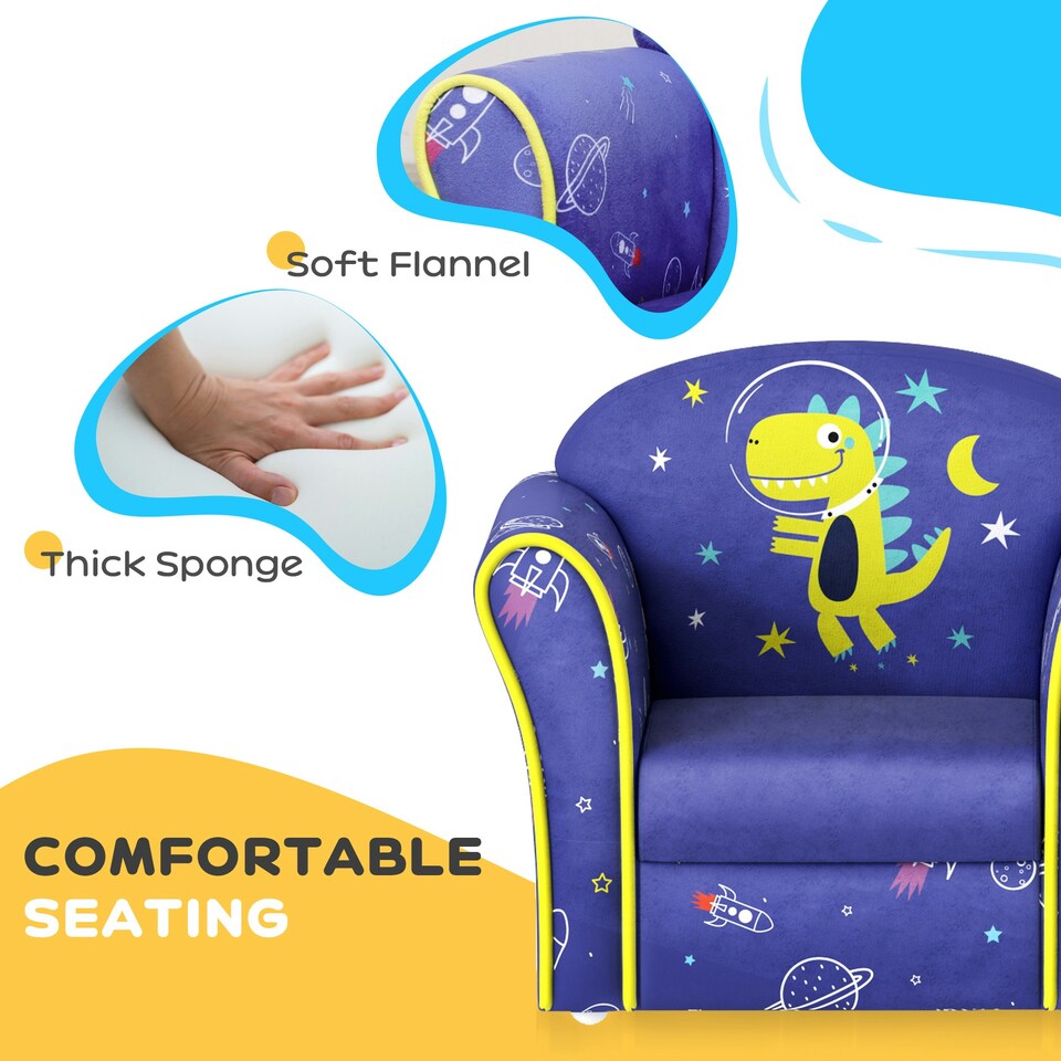 image 1 of AIYAPLAY Kids Armchair Toddler Sofa Chair Bedroom Playroom, Flamingo Blue