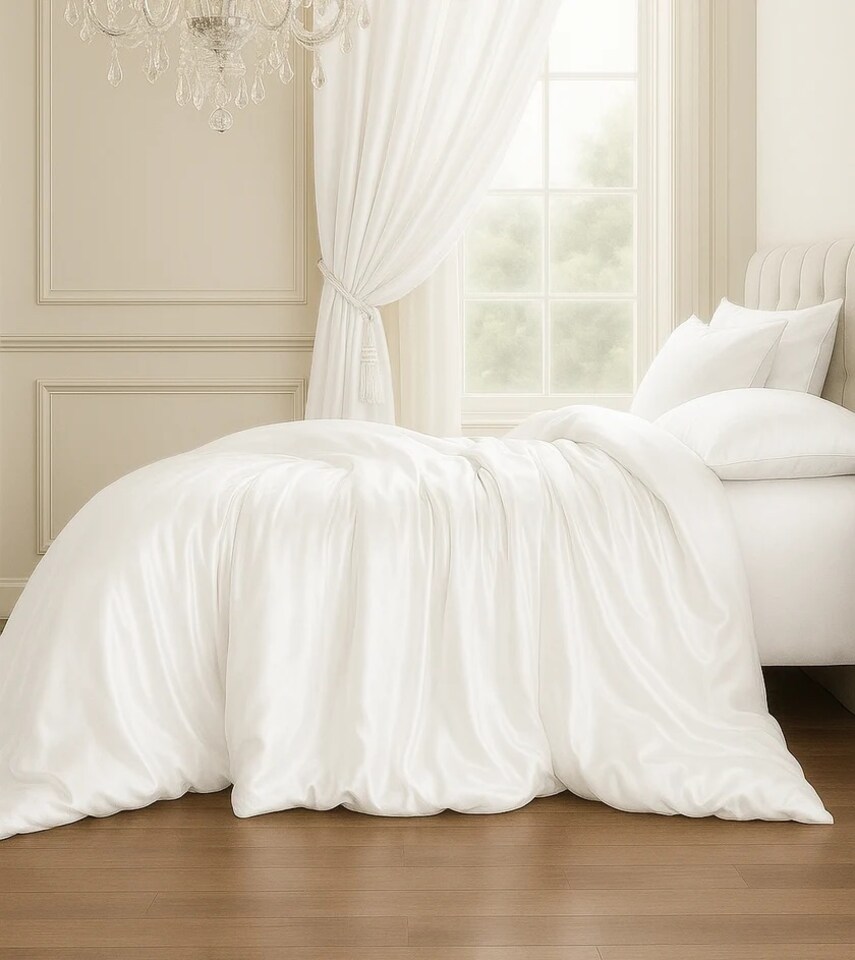 image 1 of Sweet Dreams Pure Mulberry Silk 19 momme Duvet Cover