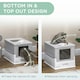 image 3 of PawHut Hooded Cat Litter Box, Pet Toilet w/ Scoop, Tray - Grey
