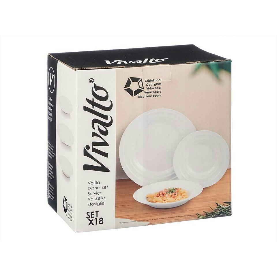 image 1 of Dinnerware Set Vivalto F-LGCP105-75-85 White Opaline glass (2 Units) N/A