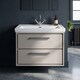 image 6 of Balterley Modern Wall Hung 2-Drawer Bathroom Vanity Unit with Fireclay Basin | Grey | Pebble Grey | 606 x 830 x 471mm