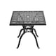 image 1 of Living and Home Cast Aluminum Square Outdoor Dining Table, Black, 80 cm | Black
