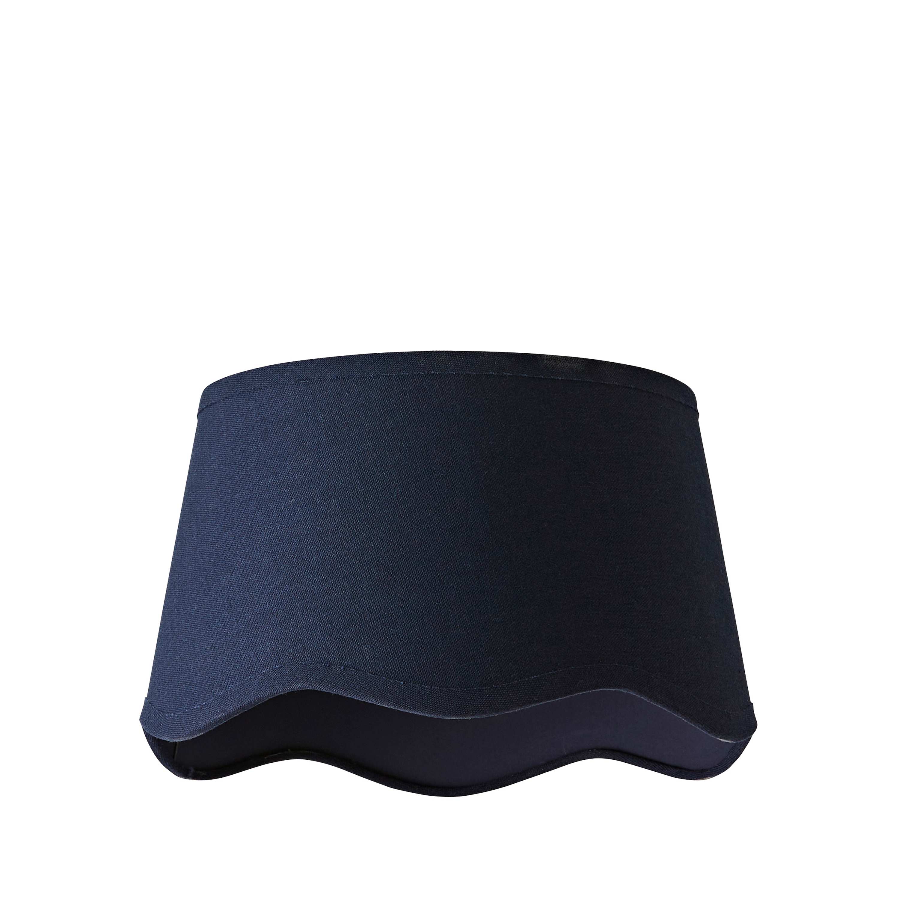 ValueLights Mabel Linen Small 20cm Scallop Edge with Trim Ceiling Light Lamp Shade in Navy