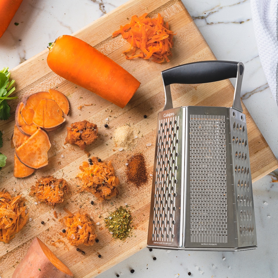 image 1 of Cuisipro 6-Sided Box Grater, Sharp Stainless Steel, Non-Slip Base
