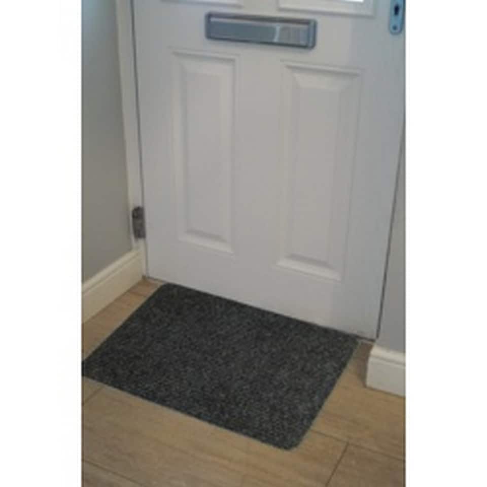 image 1 of Groundsman Basic Ribbed Indoor Door Mat | Grey | Anthracite | 40cm x 60cm | 1