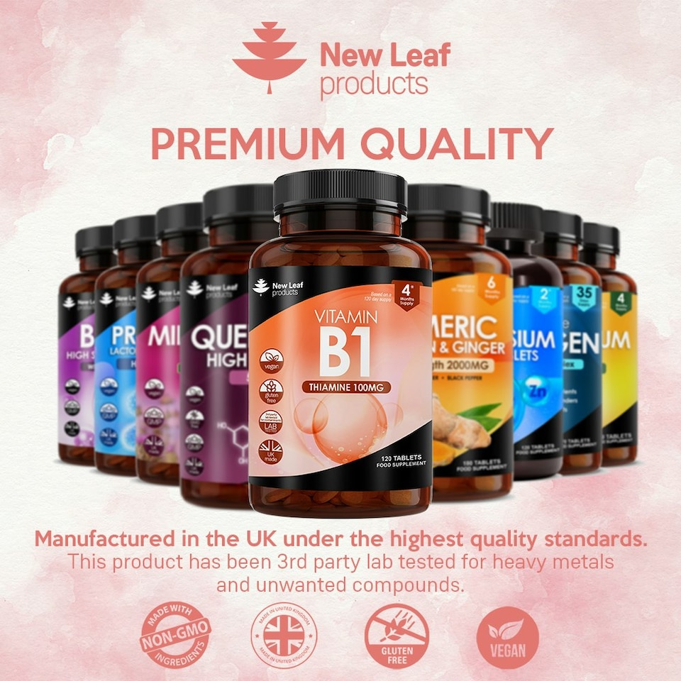 image 1 of Vitamin B1 Tablets Thiamine Supplement High Strength 100mg