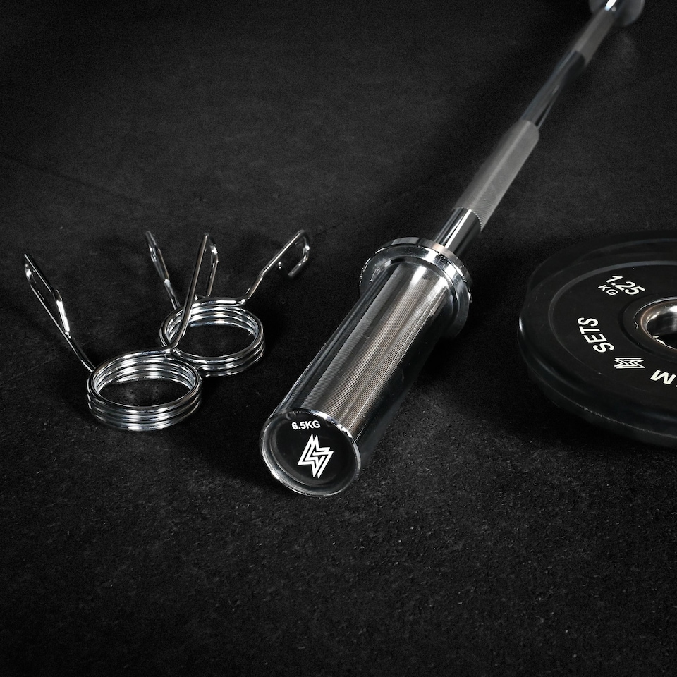 image 1 of GYM SETS GymSets Olympic 2" Barbell | - 6ft Barbell + Clips / Black