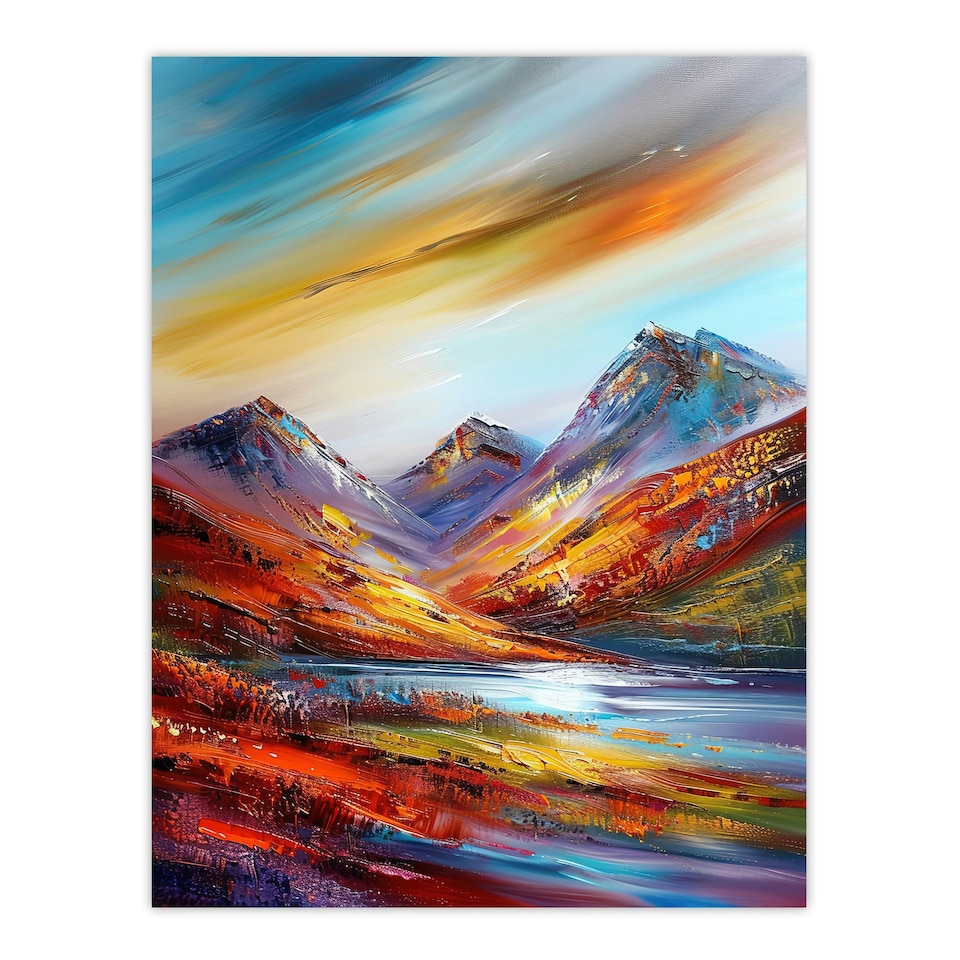 image 1 of Cairngorms Heather Mountain Peak Hike Home Decor Black Framed Wall Art Print A4
