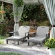 image 2 of Outsunny Set of 2 Resin Reclining Sun Loungers for Garden, Dark Grey 