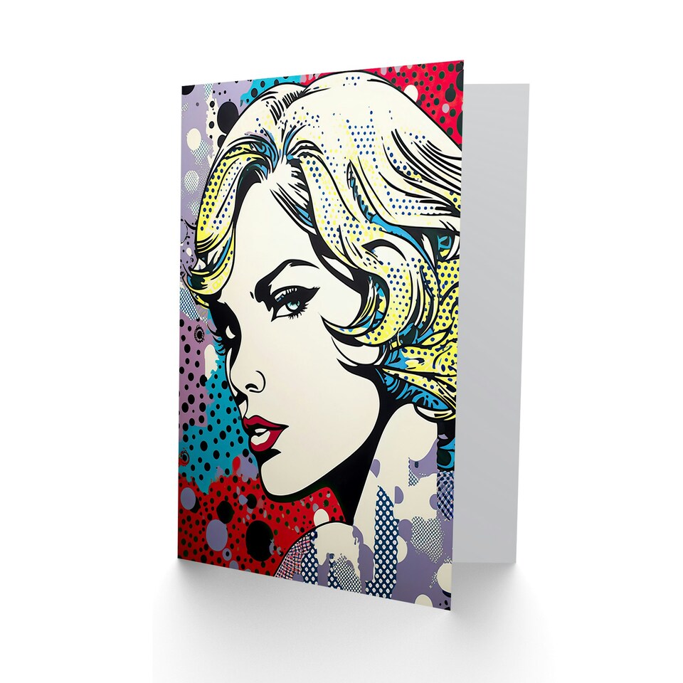 image 1 of Bond Girl Comic Book Style Polka Dot Birthday Card