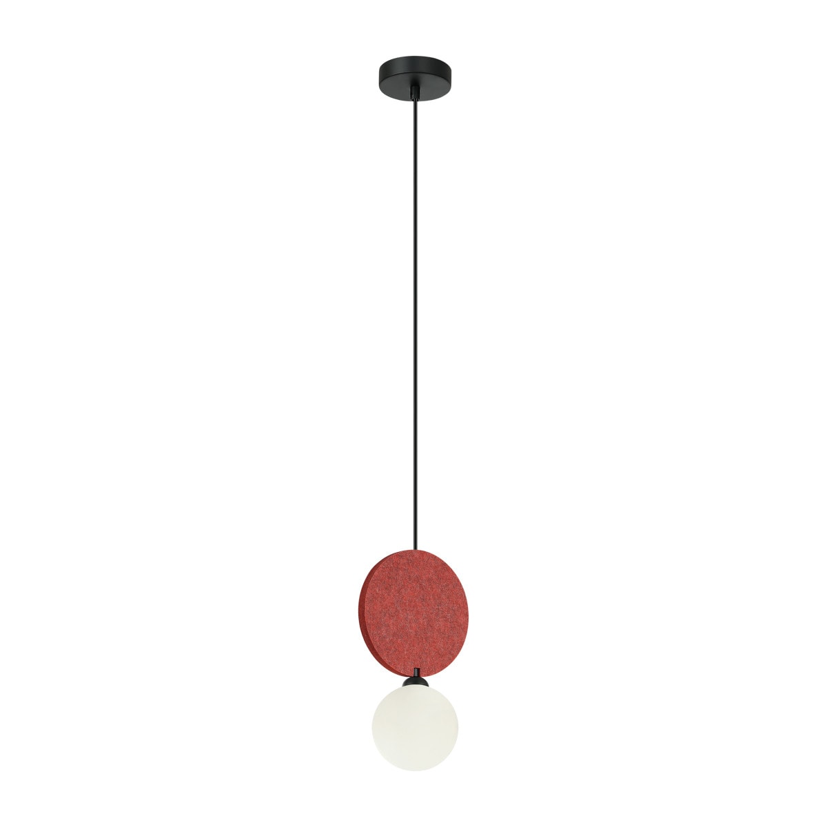 Netlighting Andrea Slim Pendant Ceiling Light Black Red