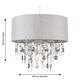image 7 of Large 40cm Easy Fit Shade in Grey with Acrylic Droplets | Grey | Clear | Large | 1