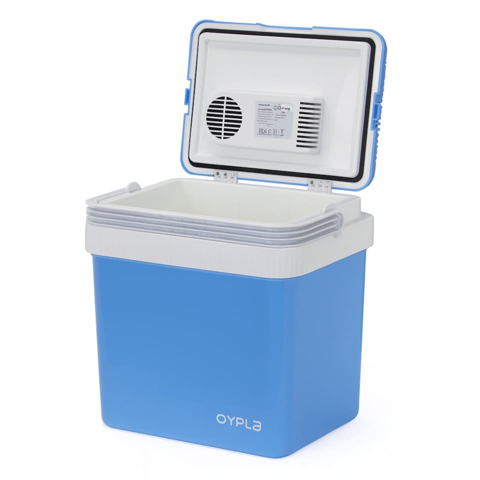 image 1 of 24L 240V AC & 12V DC Coolbox Hot Cold Portable Electric Cool Box | Blue