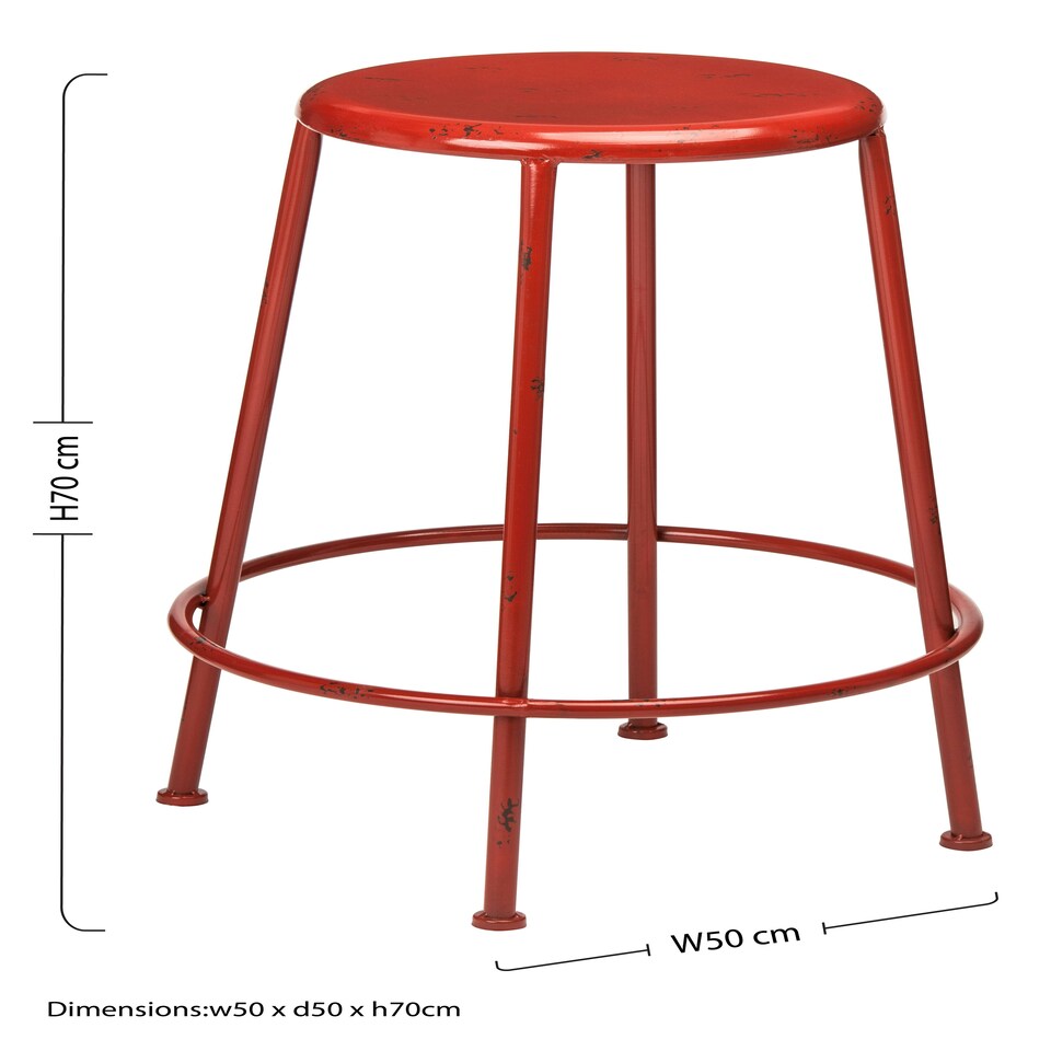 image 1 of Interiors by Premier Artisan Red Metal Bar Stool