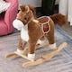 image 2 of HOMCOM Kids Plush Rocking Horse with Sound Moving Mouth Wagging Tail Children Rocker Ride On Toy Gift 3-6 Years Brown