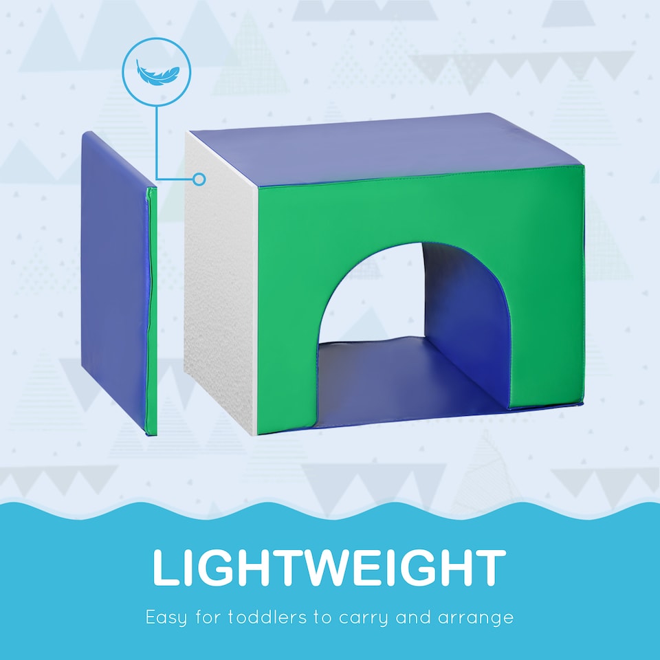 image 1 of HOMCOM 7 Pieces Kids Foam Soft Play Set Toddler Indoor Climbers Play Structures