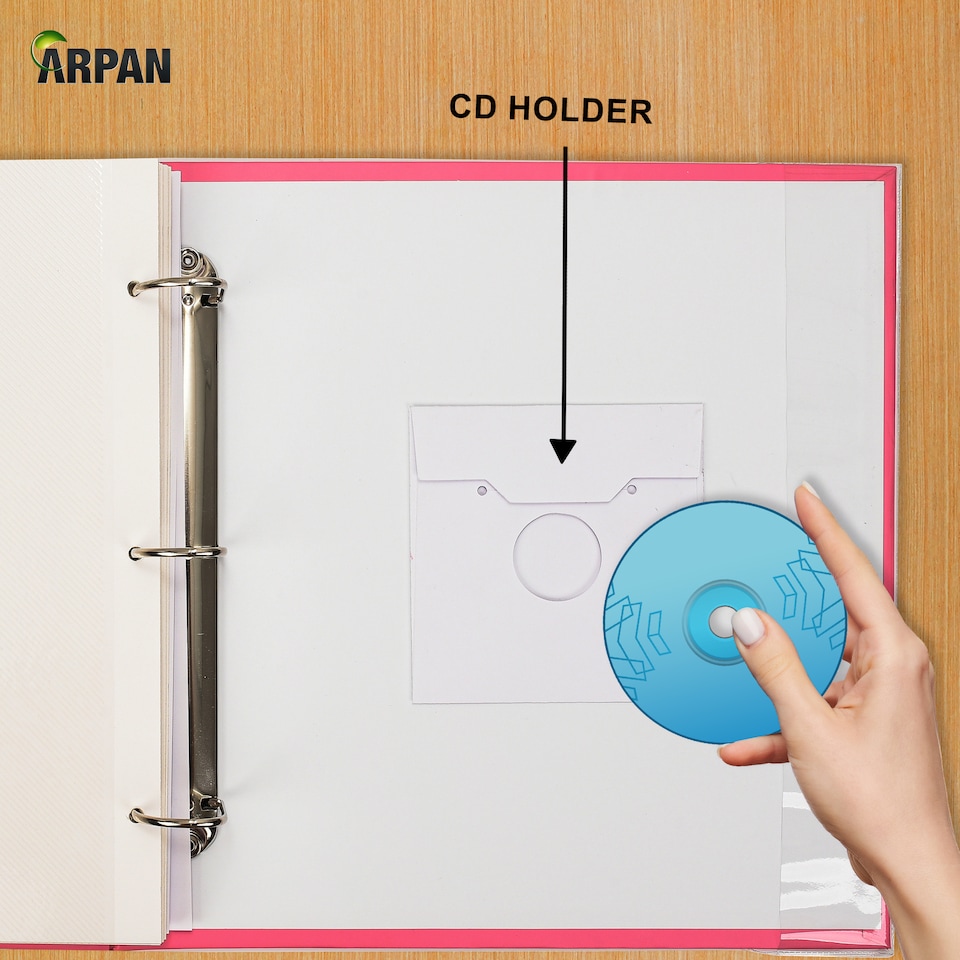 image 1 of ARPAN Extra-Large 3-Ring Binder Self Adhesive Photo Album – 20 Sheets / 40 Sides – Sticky Page Scrapbook Memory Album for Photos, Keepsakes & Special Occasions