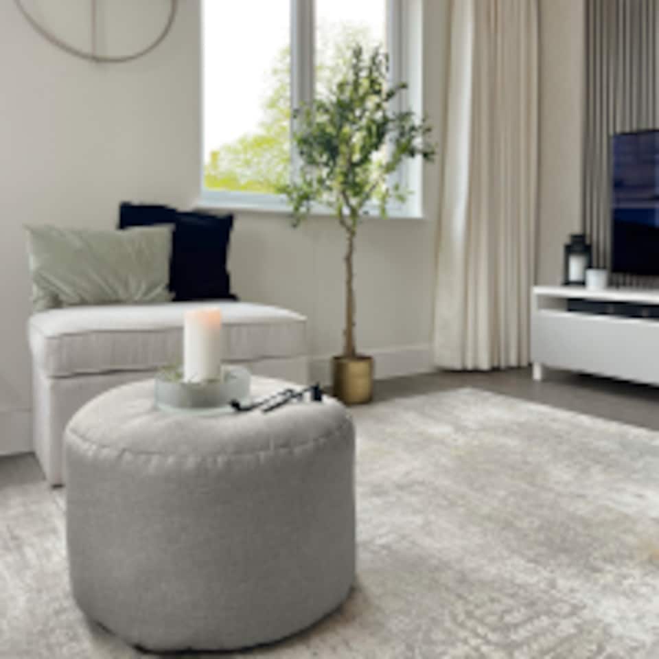 image 1 of rucomfy Indoor Pouffe Bean Bag - Barley Ottoman Footstool