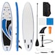 image 2 of Outsunny 10.6' x 32' x 6' Inflatable Stand Up Paddle Board, Non-Slip & Ultra-Light Deck with ISUP Accessories, Adj Paddle, Pump, Backpack Bag, and Three Bottom Fins, for Youth Adults Beginner | White | White