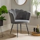 image 1 of Boucle Fabric Scallop Shell Chair Wing Back Armchair Sofa | Grey