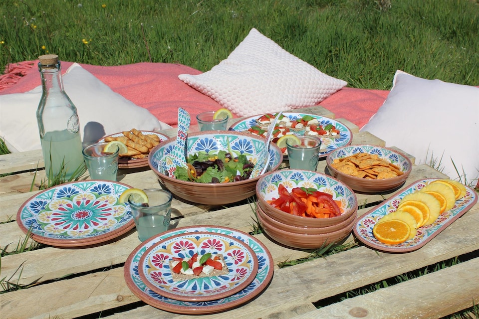 image 1 of Rio Medallion Melamine Dinner Plates - Set of 5 | Multi