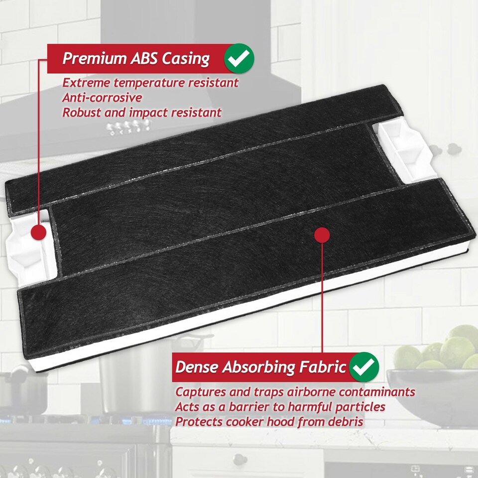 image 1 of SPARES2GO Carbon Filter for Siemens Cooker Hood Vent LI46630 LI46730 LI46930 00434229 (395mm x 196mm x 30mm)