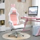 image 2 of Vinsetto Racing Gaming Chair, Reclining PU Leather Computer Chair with Removable Rabbit Ears, Footrest, Headrest and Lumber Support, Pink
