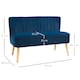 image 3 of HOMCOM Velvet-Feel Double Sofa w/ Wood Frame Foam Padding High Back, Blue
