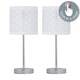 image 2 of First Choice Lighting Set of 2 Chrome Touch Operated Table Lamps with White Cut Out Shades Chrome | White