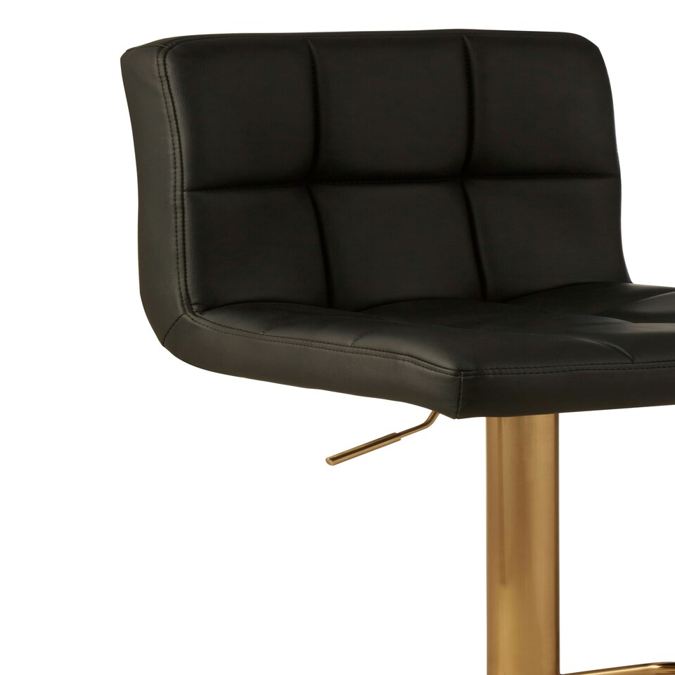 image 1 of Interiors by Premier Elegant Design Quilted Bar Stool, Comfort And Stable Counter Stool, Height Adjustable Contemporary Bar Stool