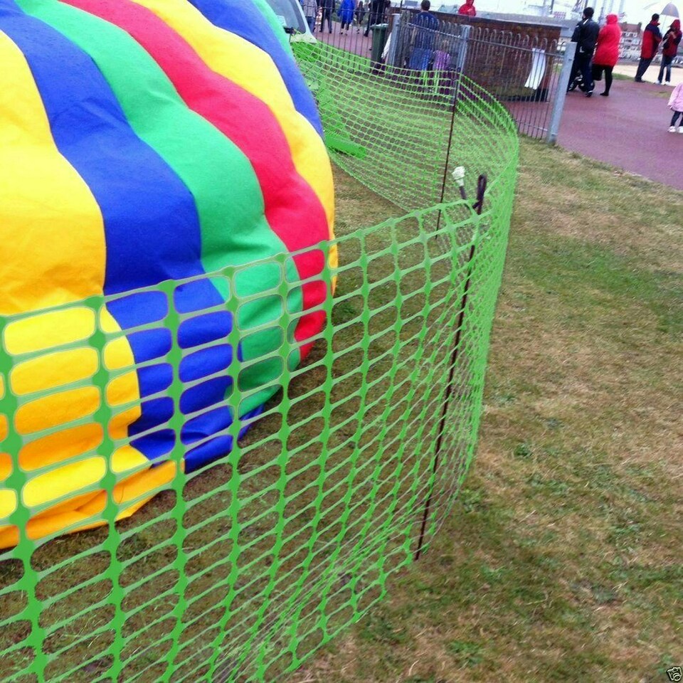 image 1 of True Products Green Plastic Safety Barrier Mesh Fence Netting Standard Grade 80gsm 1m x 25m Green