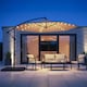 image 4 of JSH 3m Hanging Banana Cantilever Parasol with LED Lights - Beige