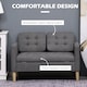 image 5 of HOMCOM Modern 2 Seater Sofa with Hidden Storage, 117cm Tufted Cotton Couch with Wood Legs, Compact Loveseat for Living Room, Kitchen, Grey