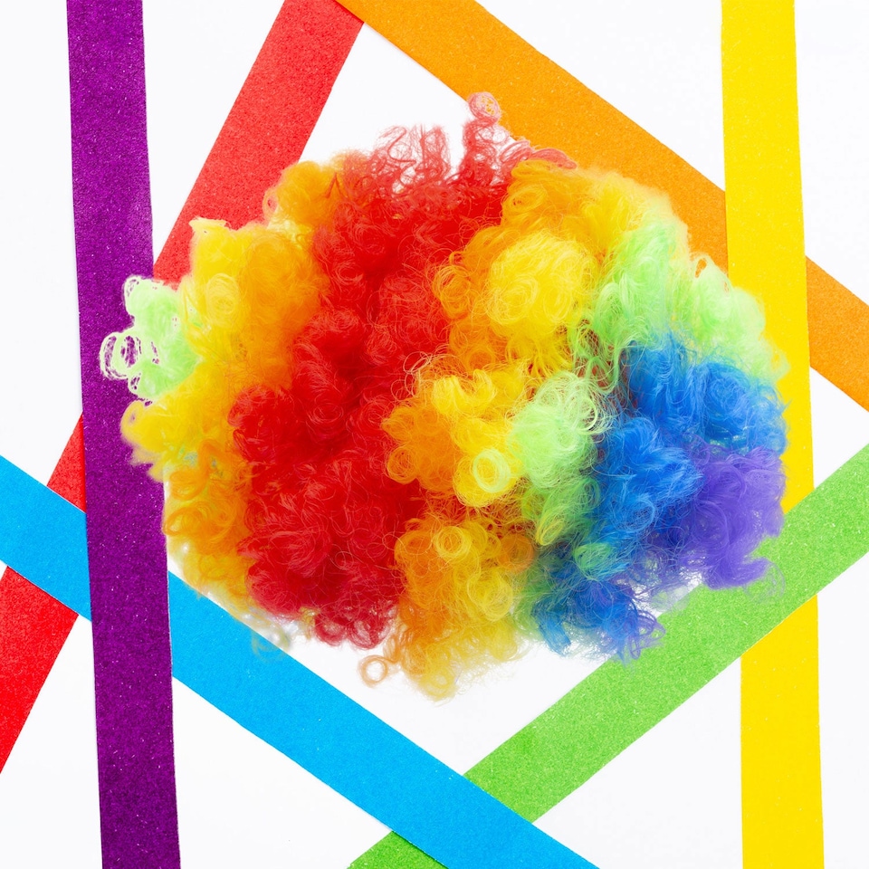 image 1 of vfm-estore Pride Wig LGBT Rainbow Festival Hair, 1 Piece