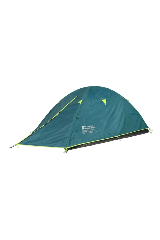 image 1 of Mountain Warehouse 2 Man Camping Tent Lightweight Water Resistant 2 Person | Blue | Teal | One Size