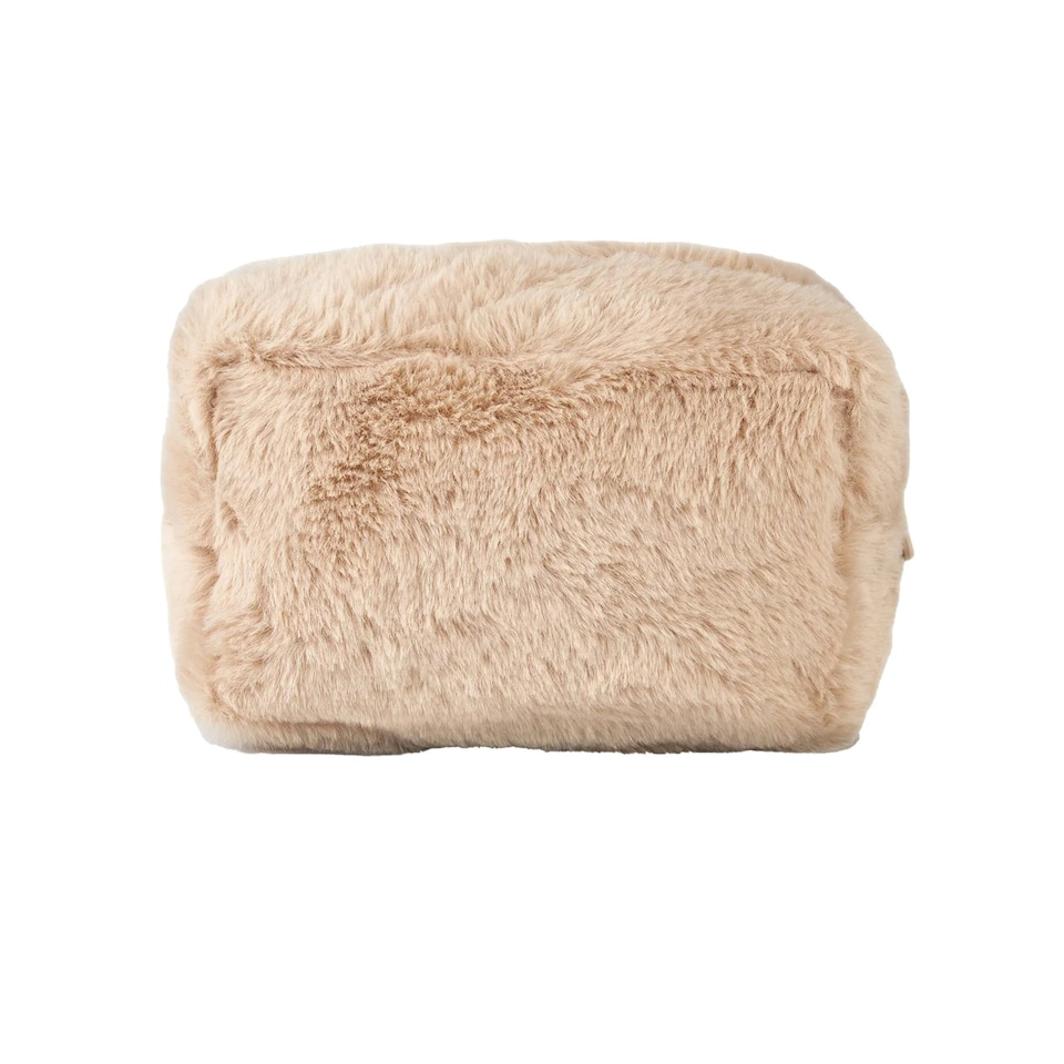 image 1 of Pusheen Embroidered Vanity Case - Beige - One Size Brown