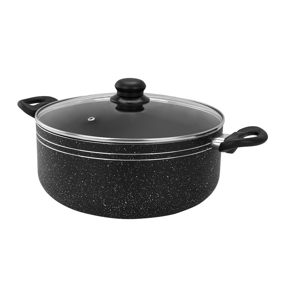image 1 of ROYALFORD 28cm Casserole Dish with Tempered Glass Lid, Induction Safe Cooking Pot