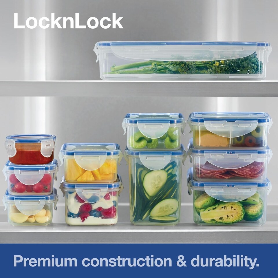 image 1 of LocknLock Food Storage Container Airtight Leakproof Microwave Safe Transparent Food Box 870ml Pack of 6