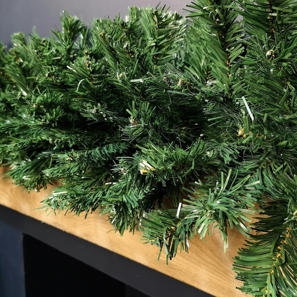 image 1 of 2.7m (9ft) x 38cm Premier Luxury Extra Bushy Plain Green Christmas Garland