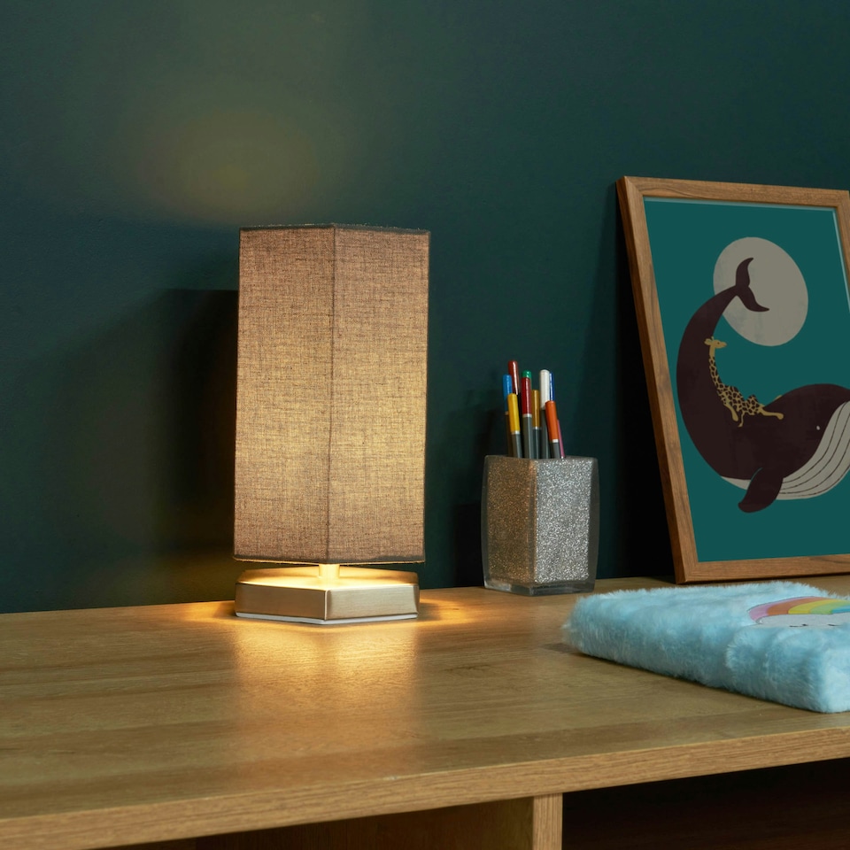 image 1 of BHS Glow Kid's LED Hexagon Table Lamp, Grey Grey | Grey