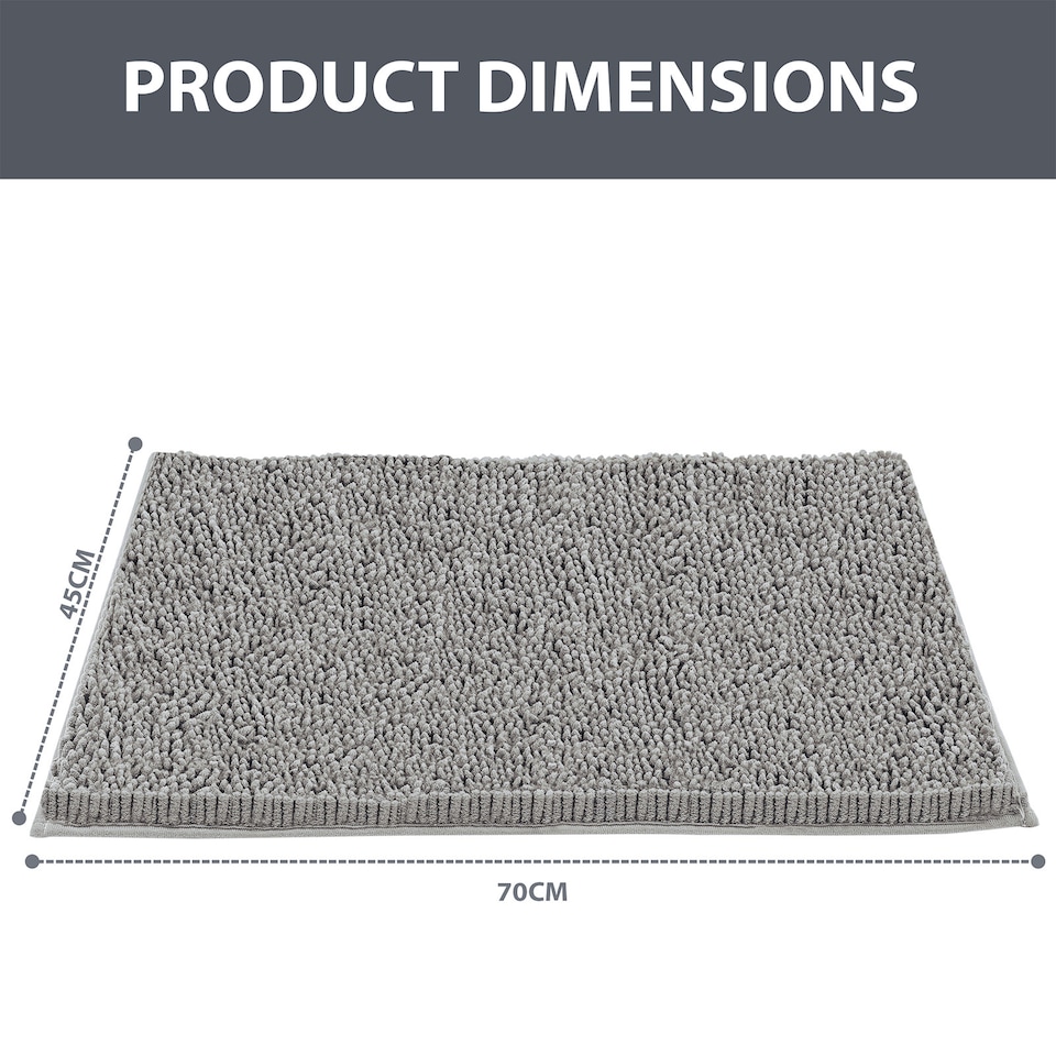 image 1 of Non Slip Bath Mat Water Absorbent Shower Mats Machine Washable Bathroom Rug, Grey | Grey