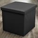 image 1 of Home Republic Faux Leather Storage Ottoman - 38cm X 38cm Foldable Black