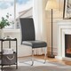 image 2 of Yaheetech  Set of 2 Dining Chairs Faux Leather Chairs with Metal Legs Grey | Dark Grey